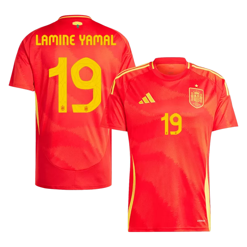 LAMINE YAMAL #19 Maglia casalinga Spagna UEFA Euro 2024 - Rossa